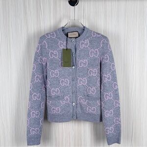 Gucci Gray and Pink Women's Cardigan